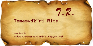 Temesvári Rita névjegykártya