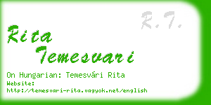 rita temesvari business card